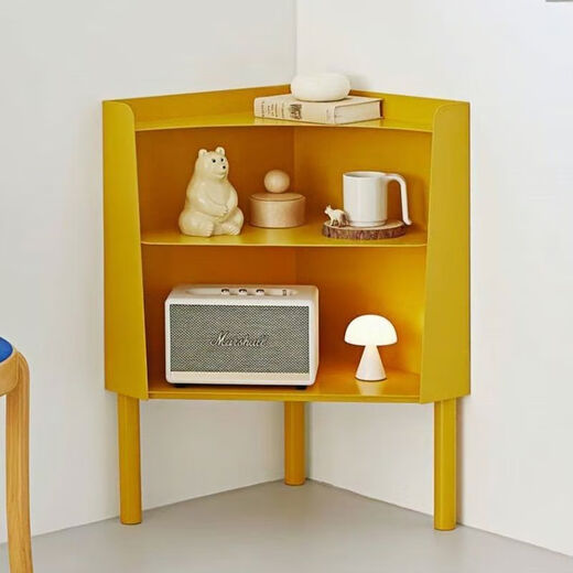 Zuoke Zuojia 2025 latest ins minimalist color corner bookshelf floor-standing corner bookcase living room study shelf corner vibrant yellow