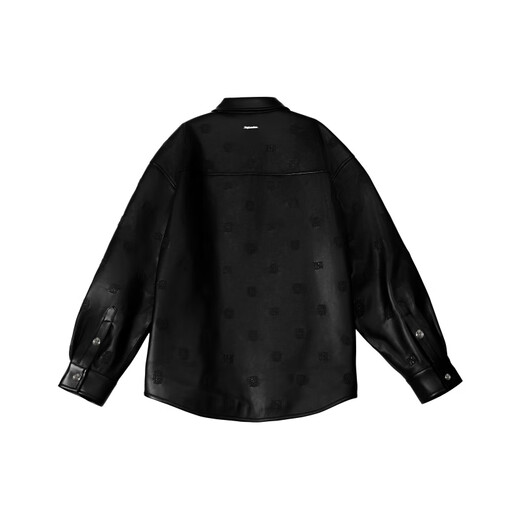 BOY LONDON simple, comfortable and versatile casual printed long-sleeved shirt for men and women, black, black XS