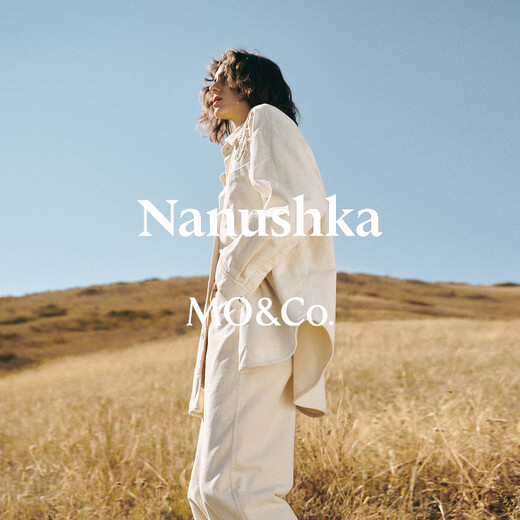 MO&Co. Nanushka designer joint shirt 2025 winter new retro Shu cotton corduroy MBE4SHT002 sand white M /165