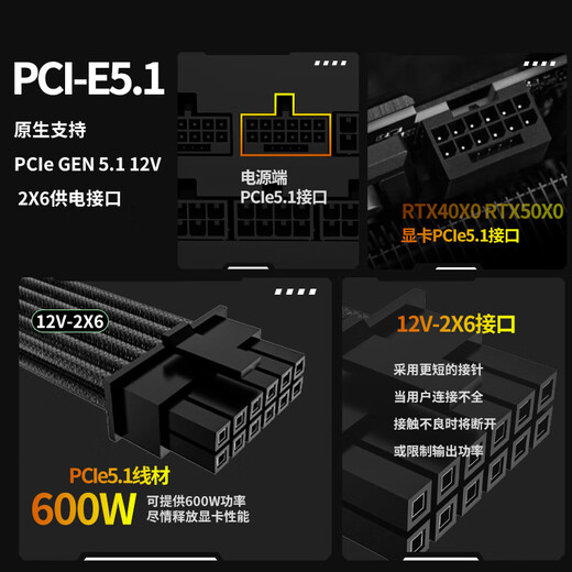 Great Wall rated 2000W G20+ gold medal full-mode power supply (ATX3.1 standard/native PCIe5.1/single 12V/full voltage/14CM temperature-controlled fan)