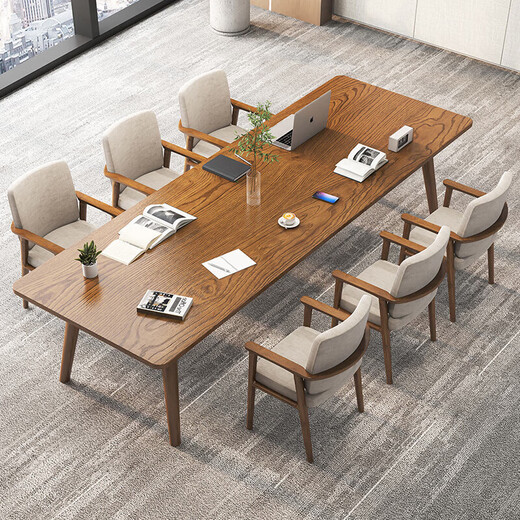 Duke Kingtha simple solid wood conference table rectangular workbench commercial large wooden table long table simple modern office desk single table 180*80*75cm thick 5cm