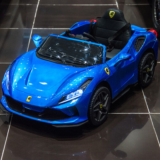 Junyu children's electric car small Ferrari electric car four-wheel racing car 16-year-old remote control sports car stroller birthday SKU05 painted red_leather seat_remote control_swing_bluetooth electric drive