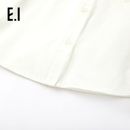 E.I children's clothing girls white shirt autumn medium and large children long-sleeved polo collar bleached 120