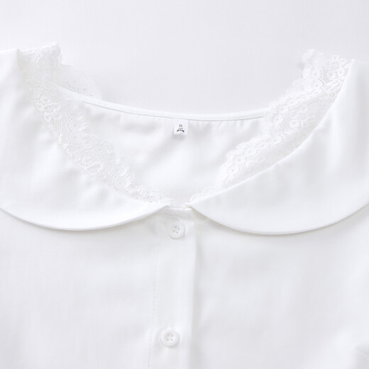 IEF/Aiyifu Slightly Fat Plus Size Women's Clothing 2025 Autumn New Gentle Commuting Lace Collar Shirt Blue M