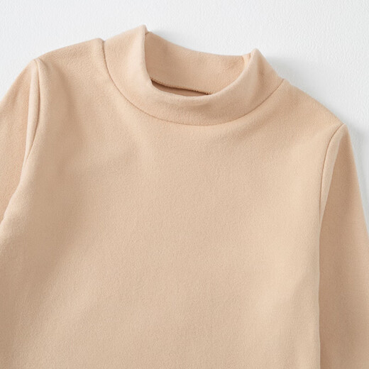 Children's Derong velvet warm boys' autumn and winter underwear girls' bottoming shirt medium and large children's warm long-sleeved tops Skin color - Derong top CFX 160