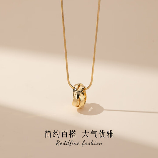 Qlady elegant double-ring necklace pull-out sweater chain high-end light luxury design women's 2025 new accessories pendant gift