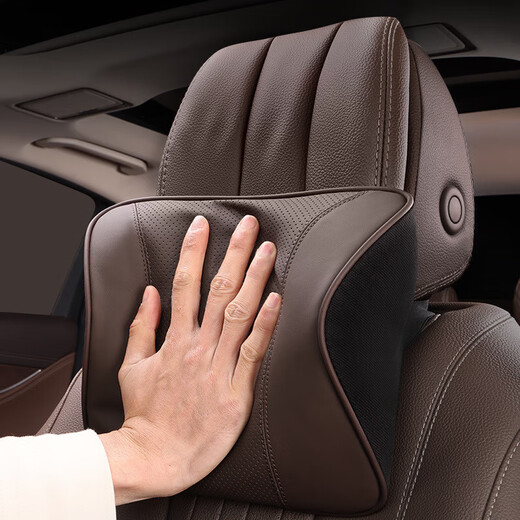 Lexus UXNXRXESLX special leather headrest and lumbar support, comfortable neck pillow, seat lumbar decoration, exclusive for Lexus - leather headrest + lumbar support - burgundy (1 each