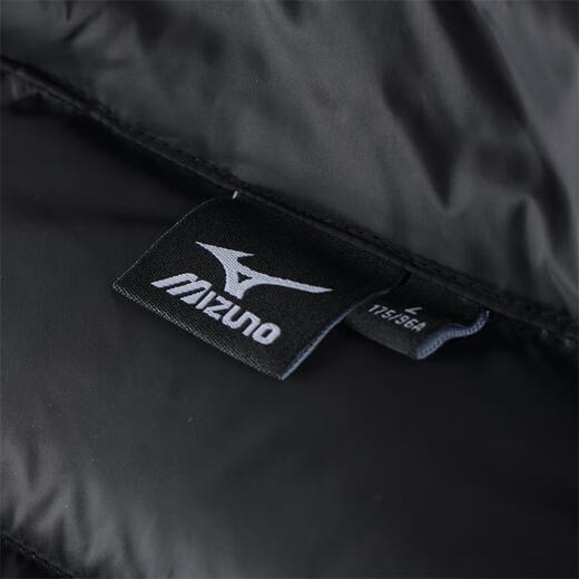 Mizuno (MIZUNO) outdoor lightweight down vest men's short autumn and winter inner and outer vest stand collar vest black 2XL