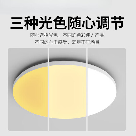 Op Light Official Full Spectrum LED Tri-Proof Ceiling Lamp Round Bathroom Bathroom Balcony Bedroom Kitchen and Bathroom Lamp 20W Limited to One Piece Trial Price White Frame--White