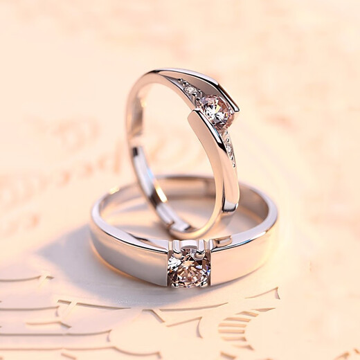 MZMZ Eternal Love Platinum Couple Ring PT950 Platinum Pair of Rings Wedding Valentine's Day Birthday Gift for Girlfriend and Wife Light Luxury Style - Local Warehouse Next Day Delivery Men's Style