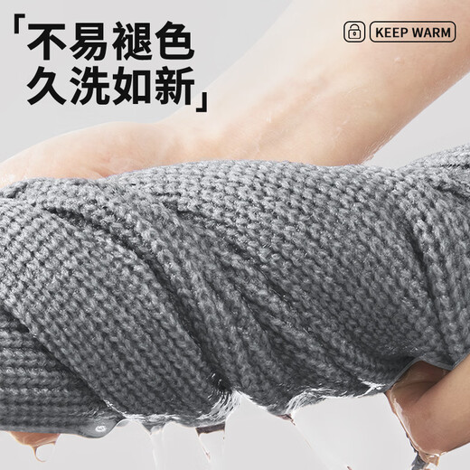 MINISO Autumn and Winter Retro Henley Collar Hooded Knitted Pullover Men's Heavy Drape Warm Sweater Light Gray L