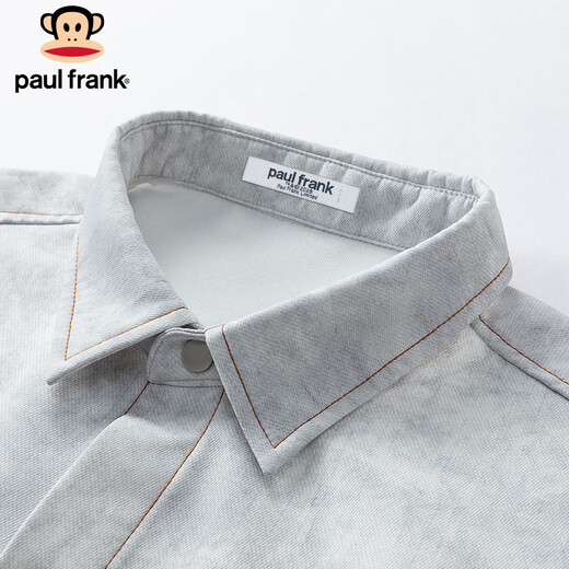 Рубашка с длинными рукавами Paul Frank, мужская осенняя рубашка с принтом тай-дай, мужская повседневная свободная рабочая одежда, куртка, мужская куртка с принтом тай-дай, облачно-серого цвета, XL