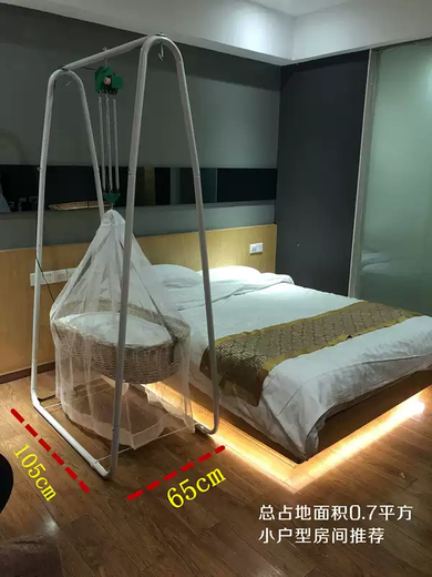 Shake Chaoshan electric cradle up and down baby baby soothing cradle hammock crib bracket children automatic cradle bamboo cradle with swing frame complete set