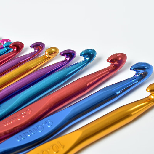 Colorful aluminum oxide crochet hooks, high-end metal crochet hooks, handmade DIY knitting tools, a complete set of wool thick crochet hooks, 4.0mm 1 piece