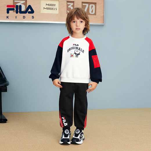 FILA FILA children's sweatshirt 2025 winter boys' fleece top