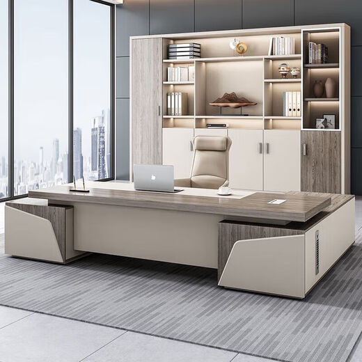 Boss desk office desk and chair combination simple modern president desk atmospheric executive desk manager desk office computer desk 1.6 * 0.8 meters + side cabinet