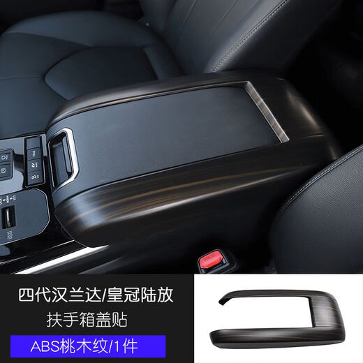 Litian 2224 Highlander Crown land-mounted modified decorative anti-kick central control gear box armrest box panel gear head cover 22-24 Highlander land-mounted glass switch-with rearview mirror folding-carbon fiber pattern