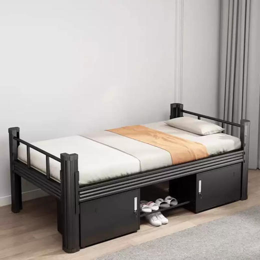 Yusenyi single bed student employee dormitory rental single-layer iron frame bed steel 1 meter wide 1 meter 2 wide apartment thickened 0.9 meters white bed board