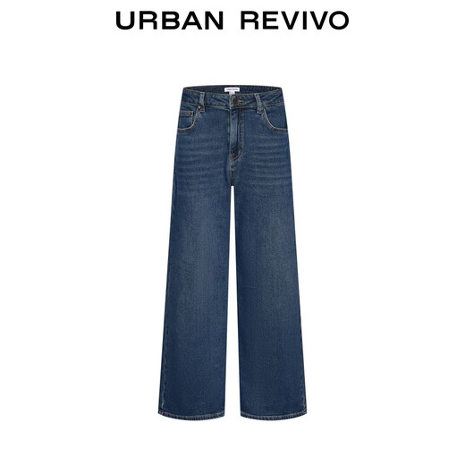 UR2025 new autumn women's casual retro washed whiskered wide-leg denim trousers UYY850275 blue 26