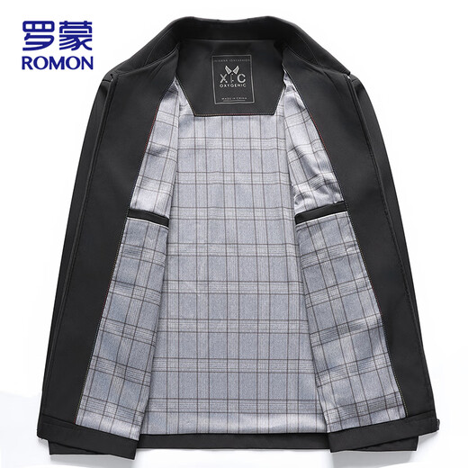 ROMON executive jacket men's autumn and winter business casual lapel jacket men's versatile clothes men's navy blue XL