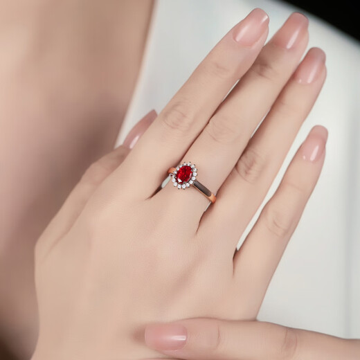 COASZE 1 carat pigeon blood ruby ring 18K gold inlaid with diamond single piece, birthday gift for girlfriend and wife, ready stock (No. 10-20) size remarks