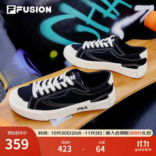 FILA FUSION men's shoes POP canvas shoes trendy brand men's trendy sneakers street shooting sports casual shoes for men black-BK 41