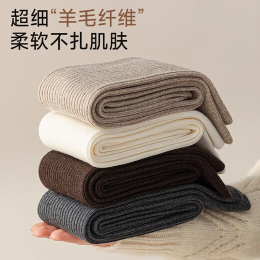 Niqing Wool Over-the-Knee Socks Women's Autumn Coffee Color Stockings Warm Pressure Slimming Vertical Bar Women's Autumn and Winter Brown High Socks Over-the-Knee 2 Pairs Optional Remarks (Be sure to leave a message) One size fits all