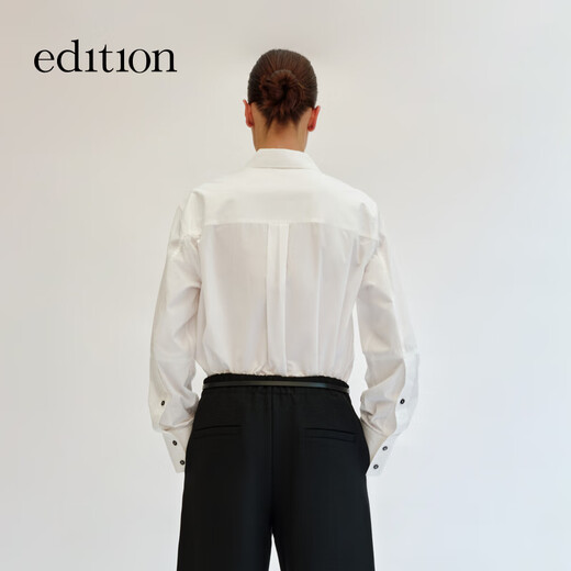 Editionedition Le même style de Gao Yuanyuan et Dong Jie hiver 2025 nouvelle chemise à manches longues en pur coton, polyvalente pour les déplacements domicile-travail, couleur blanchie S