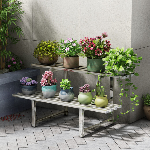 Anya stainless steel balcony flower stand iron ladder floor-standing multi-layer succulent living room storage outdoor decorative flower pot rack