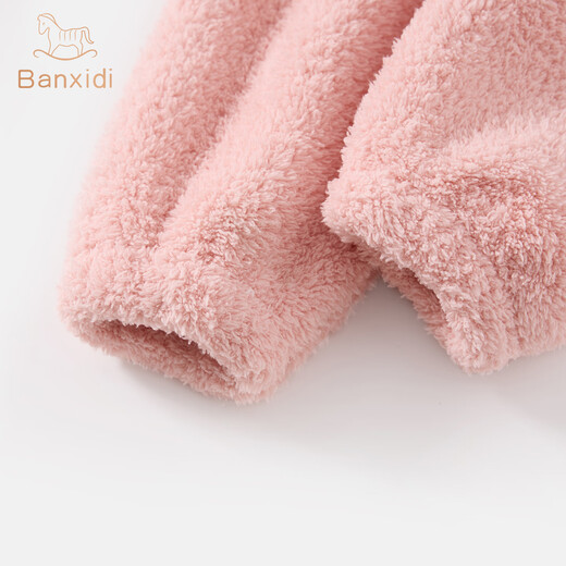 班喜迪女童睡衣秋冬装2025新款儿童加绒珊瑚绒套装女宝宝睡裤冬季家居服 紫色 110