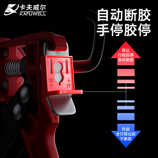 Kraftwell glass glue gun, labor-saving cylinder glue gun, silicone glue gun, glue artifact, beautiful seam sealing tool GU6045