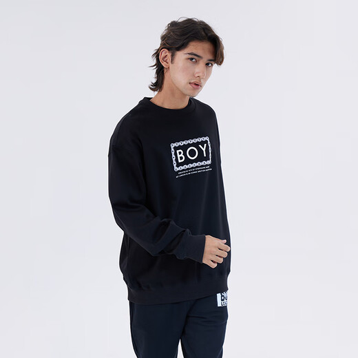 BOY LONDONBoyLondonFW22 chain letter pullover sweatshirt for men and women, black, black L