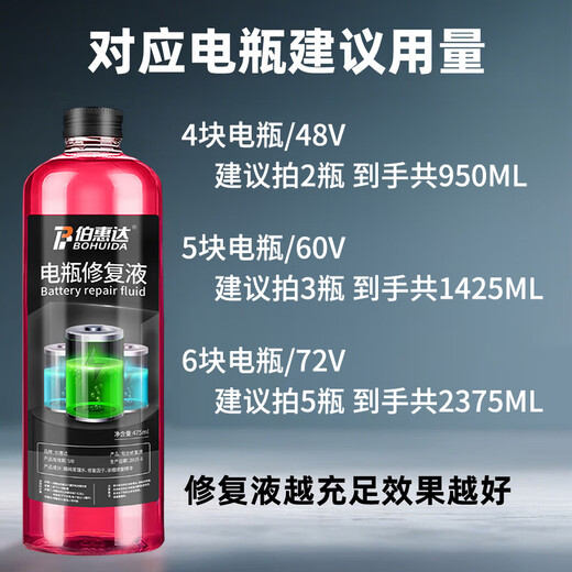 Bohuida battery repair solution original solution lead-acid battery original solution replenishment liquid laboratory reagent electric vehicle battery special