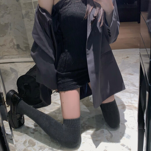 Shijanu solid color thickened over-the-knee black silk women's autumn and winter velvet stockings, two black, one size fits all, 70-130 Jin Jin equals 0.5 kg, confidential delivery