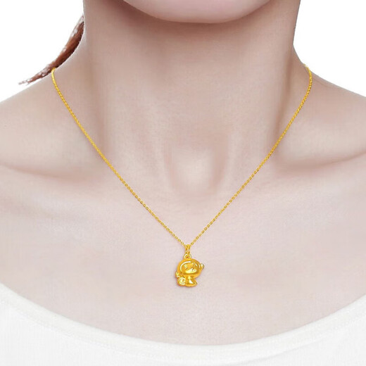 Ningfeng quality zodiac monkey pendant gold color gold monkey necklace birth year zodiac sign transfer bead monkey pendant