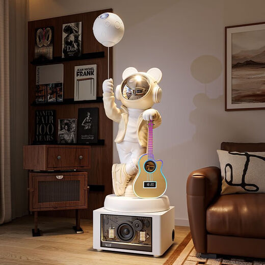 Jizhao Astronaut large floor-standing ornament in the living room of the astronaut's living room high-end light luxury decoration starry sky projection lamp next to the TV cabinet Orange Astronaut + Xiaoai classmates speaker + Karaoke speaker Height 160.5cm No Specifications