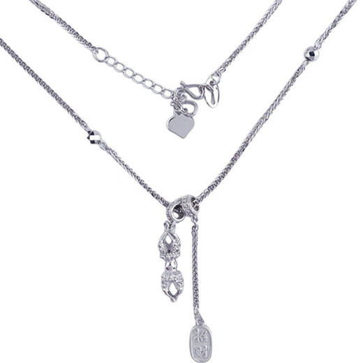 Lao Fengxiang platinum necklace Nafu Tibetan vajra set chain gift girlfriend girlfriend gift platinum jewelry white gold about 7.22g