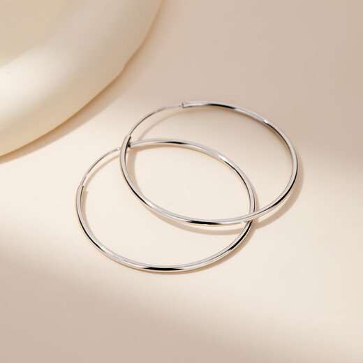 Yalundi large earrings for women sterling silver plain hoop earrings suitable for round faces 2025 new hot style high-end and light luxury