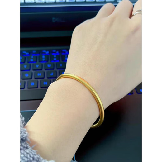 Wan Kehao ancient method inheritance bracelet yellow. Gold solid sand. Gold ring bracelet simulated matte bracelet stack gold 62 ring mouth