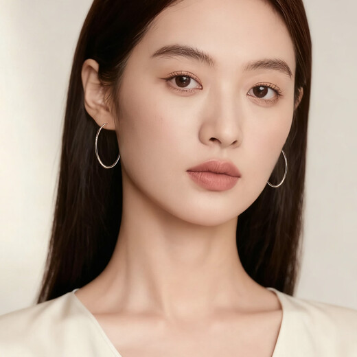 Yalundi large earrings for women sterling silver plain hoop earrings suitable for round faces 2025 new hot style high-end and light luxury