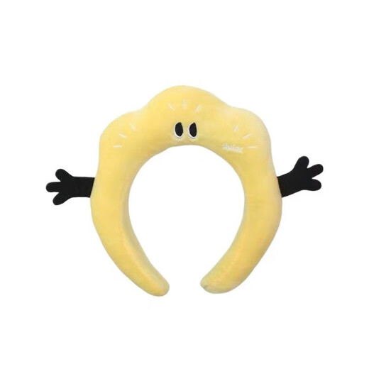 Cute and funny plush hair hoops for women, spring and summer hair hoops, face wash mask, hair hoops, plush cartoon hair accessories, yellow little monsters
