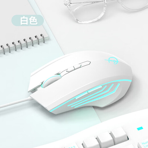 Souris de jeu filaire Razer adaptée à la souris ASUS Tianxuan 5/4/3/2 filaire Lingyao 14 ordinateur portable intrépide 16/15 jeu e-sports filaire version améliorée-effet d'éclairage RVB-norme officielle blanche classique