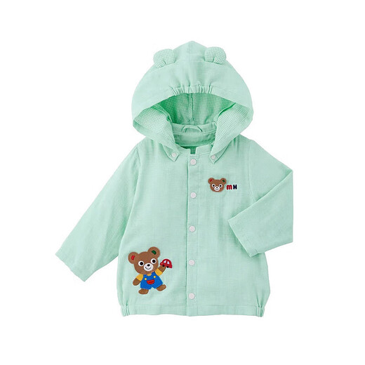 MIKIHOUSE sun protection cardigan spring and summer new style for boys and girls cartoon cute bear and bunny hooded jacket bear style 120 cm