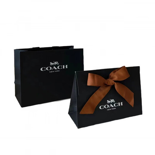 COACH Striped Scarf Unisex Couple Style Blue Black Gray Blue Black Gray Default Packaging