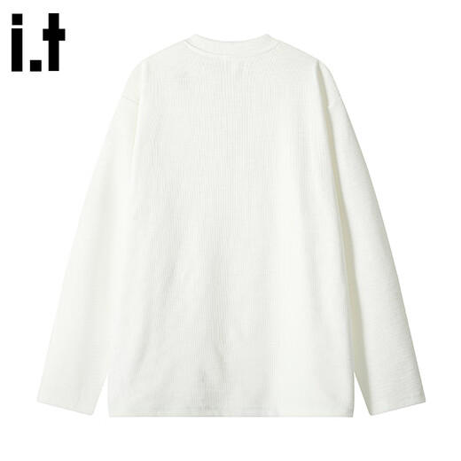 CHOCOOLATE2025 Autumn New Henley Collar Loose T-shirt Unisex Couple Tops Bottoming Shirt White M Recommended 95Jin Jin is equal to 0.5kg -110Jin Jin is equal to 0.5kg