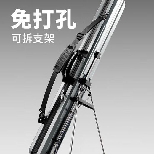 DEATKN German new hard-shell fishing rod bag waterproof rod bag multi-functional rod box fishing gear bag rod bag umbrella bag all-in-one special fishing new black small size 127*7*7cm plus hard guard rod