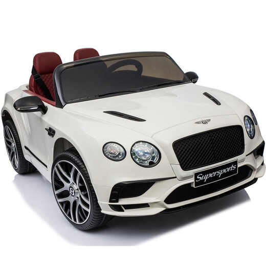 Bentley double children's electric car four-wheel baby can sit on dual-drive toy car child remote control baby car charging red version dual electric_leather seat_soft wheel_bluetooth_swing+remote control Bentley remote control+self-driving+charging+bluetooth