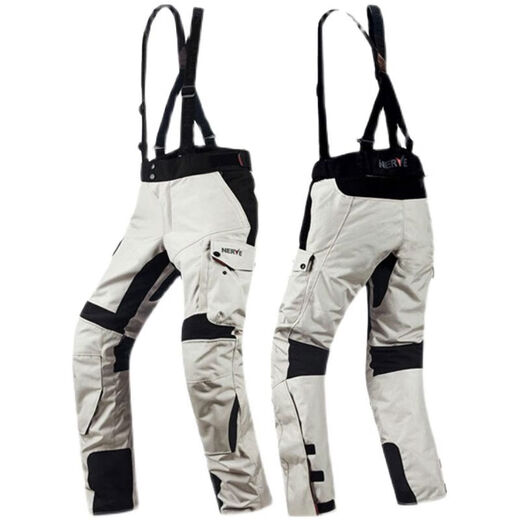 Litian Four Seasons Motorcycle Riding Suit Set Men's Rally Suit Heavy Motorcycle Suit Anti-fall Waterproof Winter XL Caucasian Top Gray White