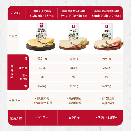 Swissmooh cheese slices 100g original natural cheese slices imported from Switzerland