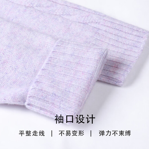 SNOWFLYING 100% sheep wool round neck cardigan women's simple solid color long-sleeved pullover autumn and winter warm sweater